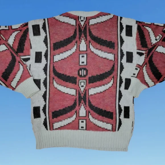 Vintage 1980s College Point Acrylic Sweater Southwestern Design Size Small (A3) - Picture 4 of 5